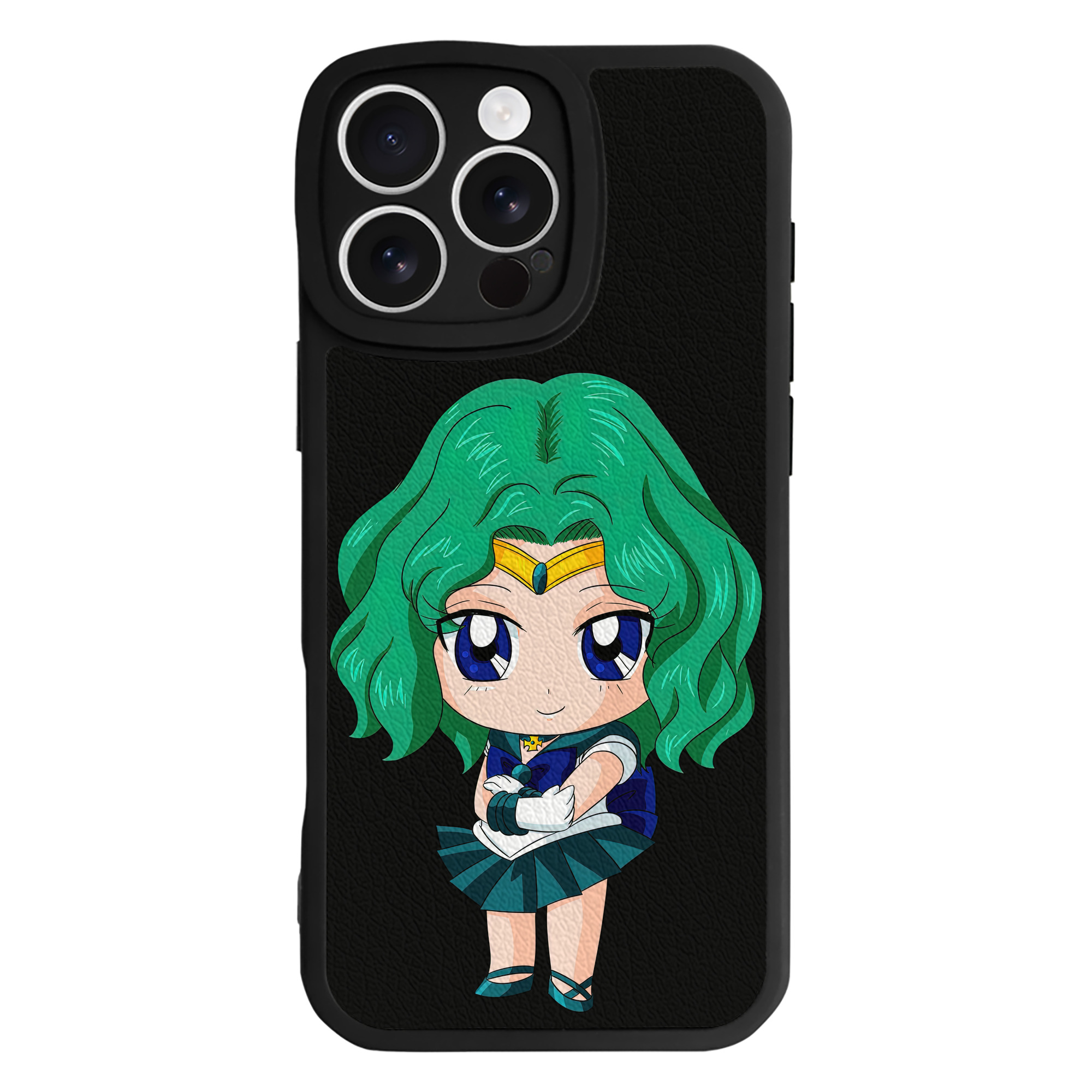 （画像用） 美少女戦士セーラームーン 海王 みちる（かいおう みちる） Sailor Moon Kaiou Michiru 【iPhone 16シリーズ対応】シリコンスマホケース（レザー調） 材質：シリコン